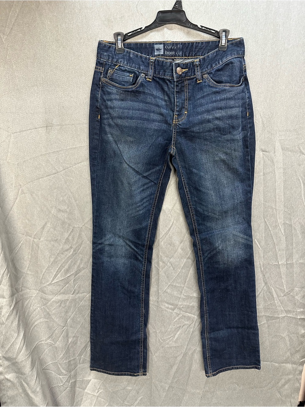 Mossimo Supply Co. Dark Blue Curvy Boot Cut Jeans